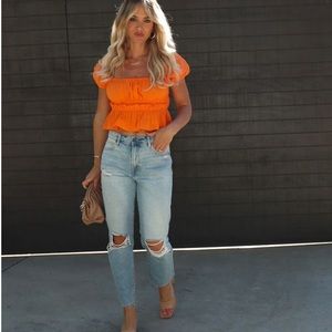 Vici Rowena High Rise Distressed Straight Jeans